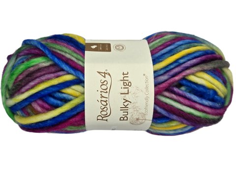 BULKY LIGHT 53 MIX TĘCZA marki Rosarios4 100g 60m 100% wełna owcza czesankowa hurtownia włóczek najniższe