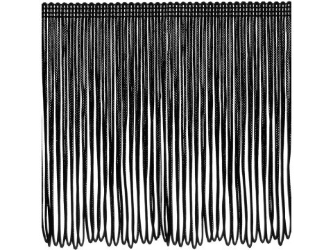 Frędzle wiskozowe 15cm CZARNE cena za 1m taneczne na taśmie długie nierozcinane