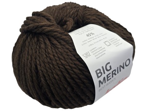 Big Merino 7 BRĄZ GORZKA CZEKOLADA 100g 80m włóczka Katia puszysta gruba wełna merino extrafine na czapki swetry sklep GOLD-POL