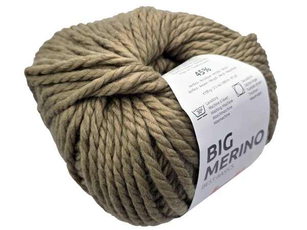 Big Merino 20 BEŻ LNIANY 100g 80m włóczka Katia puszysta gruba wełna merino extrafine na czapki swetry sklep GOLD-POL