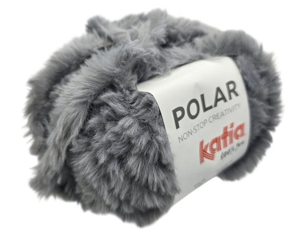 POLAR 118 SZARY ANGIELSKI włóczka KATIA 100g 60m jak futerko futro szenila sierść królika sklep z wełną GOLD-POL