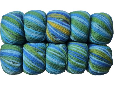 PARADISE MERINO 502 MIX NIEBIESKI ZIELENIE TURKUSY 50g 100m KATIA wełna puszysta alpaka hurtownia włóczek Gold-Pol