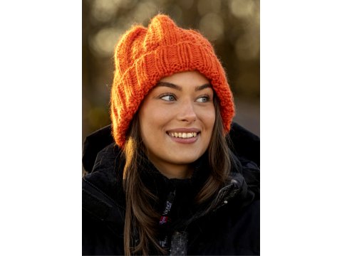 SNORRE włóczka 251 ORANGE DYNIA KAROTKA MELANGE Viking Garn 100g 100m 100% wełna czesankowa HIGHLAND z Peru na sweter genser