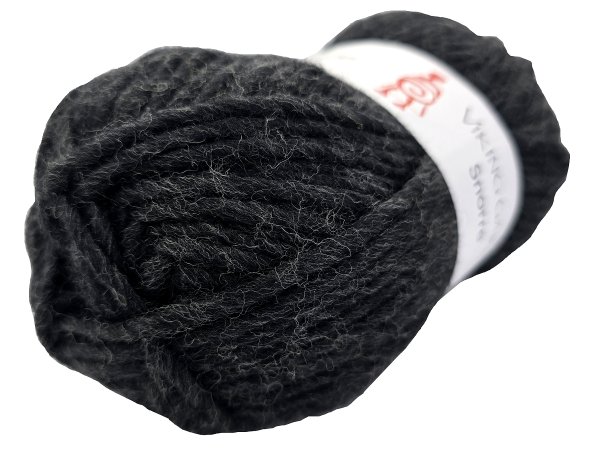 SNORRE włóczka 217 CZARNY GRAFIT MELANGE Viking Garn 100g 100m 100% wełna czesankowa HIGHLAND z Peru na sweter genser