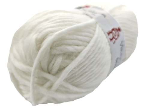 SNORRE włóczka 200 BIAŁY Viking Garn 100g 100m 100% wełna czesankowa HIGHLAND z Peru na sweter genser koc czapkę komin