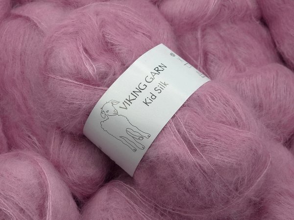 KID SILK włóczka 364 ROŻ ZGASZONY Viking Garn 25g 200m mix moheru i jedwabiu szlachetność i delikatność w jednym w GOLD-POL