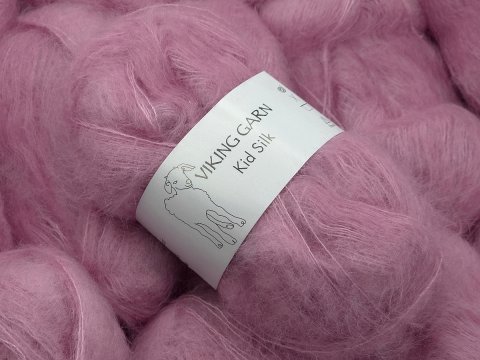 KID SILK włóczka 364 ROŻ ZGASZONY Viking Garn 25g 200m mix moheru i jedwabiu szlachetność i delikatność w jednym w GOLD-POL
