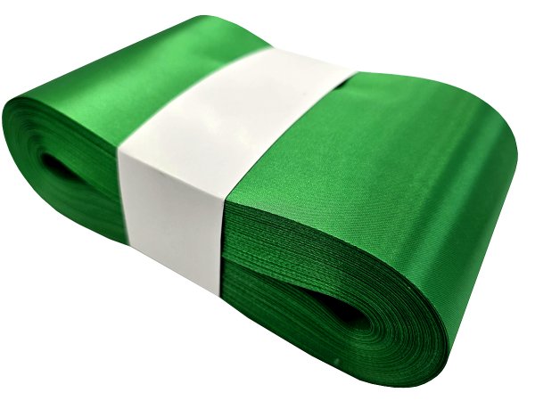 10cm 50m HURT ZIELONY wstążka satynowa szeroka na kokardy wstęgi miękka ale sztywna hurtownia wstążek Warszawa
