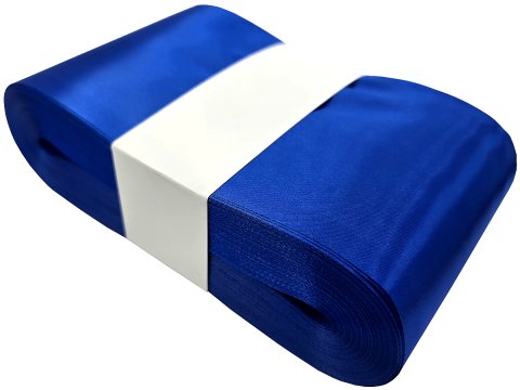 10cm 50m HURT NIEBIESKI SZAFIR CHABER wstążka satynowa szeroka na kokardy wstęgi miękka ale sztywna hurtownia wstążek Warszawa
