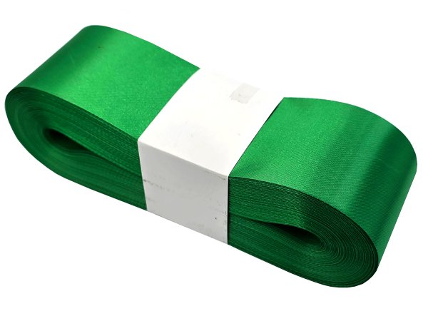 5cm 50m HURT ZIELONA wstążka satynowa na kokardy wstęgi miękka ale sztywna hurtownia wstążek GOLD-POL