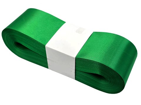 5cm 50m HURT ZIELONA wstążka satynowa na kokardy wstęgi miękka ale sztywna hurtownia wstążek GOLD-POL