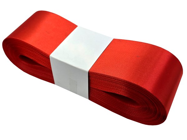 5cm 50m HURT CZERWONA RED wstążka satynowa na kokardy wstęgi miękka ale sztywna hurtownia wstążek GOLD-POL
