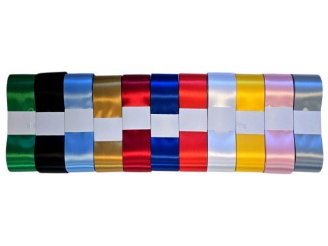 5cm 50m HURT BIAŁA WHITE wstążka satynowa na kokardy wstęgi miękka ale sztywna hurtownia wstążek GOLD-POL