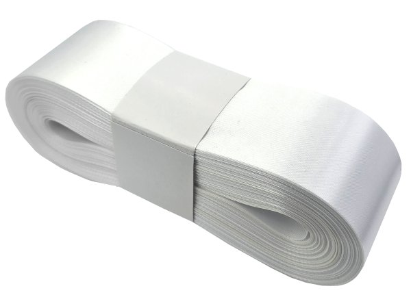 5cm 50m HURT BIAŁA WHITE wstążka satynowa na kokardy wstęgi miękka ale sztywna hurtownia wstążek GOLD-POL
