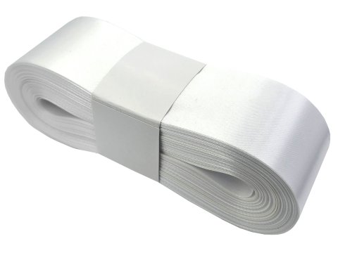 5cm 50m HURT BIAŁA WHITE wstążka satynowa na kokardy wstęgi miękka ale sztywna hurtownia wstążek GOLD-POL