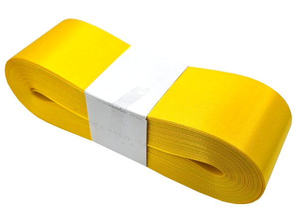 5cm 50m HURT ŻÓŁTA YELLOW wstążka satynowa na kokardy wstęgi miękka ale sztywna hurtownia wstążek GOLD-POL