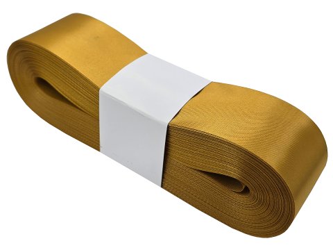 4cm 50m ZŁOTA GOLD wstążka satynowa szeroka na kokardy kokardki wstęgi hurtownia wstążęk Warszawa