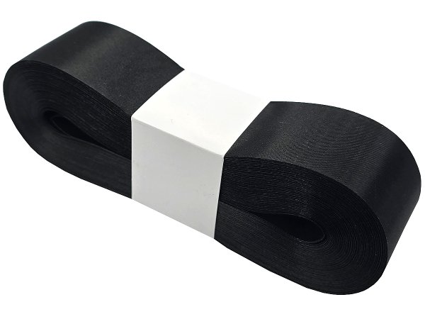 4cm 50m CZARNA BLACK wstążka satynowa szeroka na kokardy kokardki wstęgi hurtownia wstążęk Warszawa