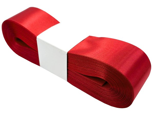 4cm 50m CZERWONA RED wstążka satynowa szeroka na kokardy kokardki wstęgi hurtownia wstążek Warszawa tanie wstążki