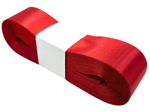 4cm 50m CZERWONA RED wstążka satynowa szeroka na kokardy kokardki wstęgi hurtownia wstążek Warszawa tanie wstążki