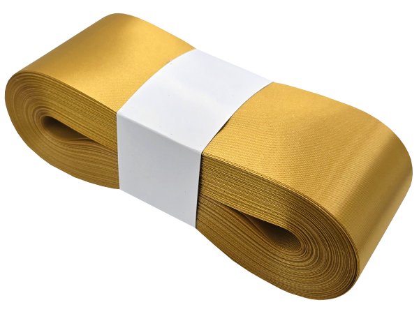 6cm 50m ZŁOTA GOLD wstążka satynowa szeroka na kokardy kokardki wstęgi hurtownia wstążek Warszawa tanie wstążki