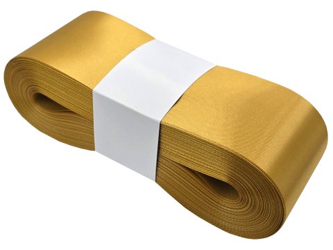 6cm 50m ZŁOTA GOLD wstążka satynowa szeroka na kokardy kokardki wstęgi hurtownia wstążek Warszawa tanie wstążki