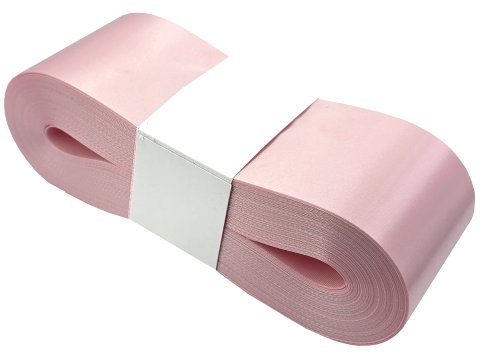 6cm 50m JASNA RÓŻOWA PINK wstążka satynowa szeroka na kokardy kokardki wstęgi hurtownia wstążek Warszawa tanie wstążki