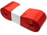 6cm 50m CZERWONY RED wstążka satynowa szeroka na kokardy kokardki wstęgi hurtownia wstążek Warszawa tanie wstążki