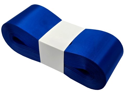 6cm 50m NIEBIESKA SZAFIROWA CHABROWA wstążka satynowa szeroka na kokardy kokardki wstęgi Warszawa tanie