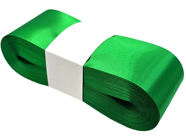 6cm 50m ZIELONA GREEN wstążka satynowa szeroka na kokardy kokardki wstęgi hurtownia wstążek Warszawa tanie wstążki