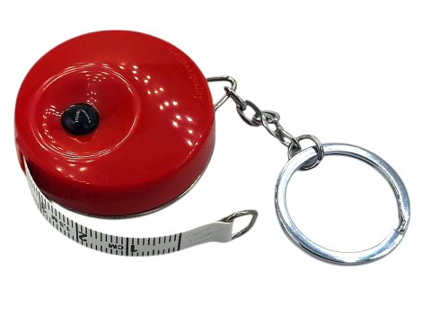 Centymetr HQ Czerwony automatyczny 150cm x 0,75cm 1szt zwijany miarka krawiecka jedna strona centymetry druga cale