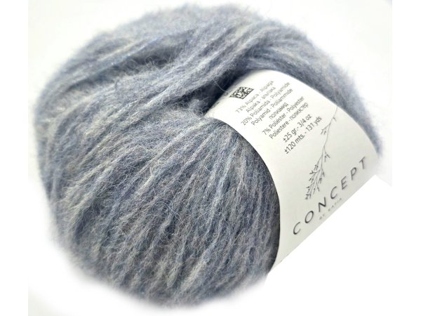 ALPACA SILVER 253 MIX SZARY NIEBIESKI SREBRO piękna alpaka KATIA 25g 120m jak piórko i skrzy się jak śnieg w czasie mrozu