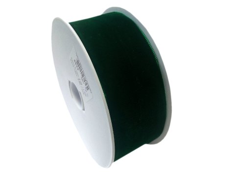 50mm HURT 50m aksamitka tasiemka 228 ZIELONY CIEMNY francuska welur welurowa hurtownia aksamitek