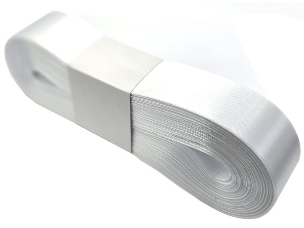 3cm 50m BIAŁA WHITE wstążka satynowa szeroka na kokardy kokardki wstęgi hurtownia wstążek Warszawa tanie wstążki