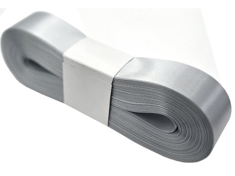 3cm 50m SZARA SILVER wstążka satynowa szeroka na kokardy kokardki wstęgi hurtownia wstążek Warszawa tanie wstążki