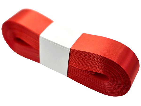 3cm 50m CZERWONA RED wstążka satynowa szeroka na kokardy kokardki wstęgi hurtownia wstążek Warszawa tanie wstążki