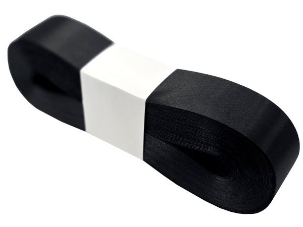 3cm 50m CZARNA BLACK wstążka satynowa szeroka na kokardy kokardki wstęgi hurtownia wstążek Warszawa tanie wstążki