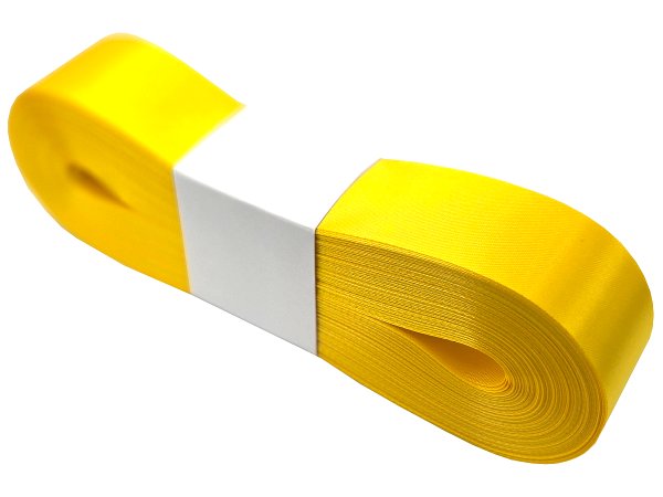 3cm 50m ŻÓŁTA YELLOW wstążka satynowa szeroka na kokardy kokardki wstęgi hurtownia wstążek Warszawa tanie wstążki
