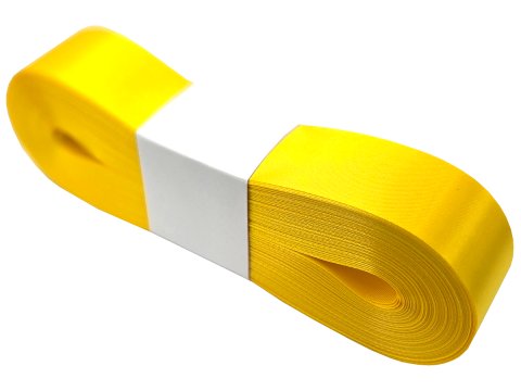 3cm 50m ŻÓŁTA YELLOW wstążka satynowa szeroka na kokardy kokardki wstęgi hurtownia wstążek Warszawa tanie wstążki