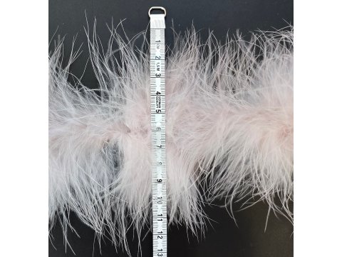 Taśma z piór marabut*  PUDROWY RÓŻ/BEŻ cena detaliczna 1m puszyste z długim włosem cienkie boa puszek pióra na taśmie