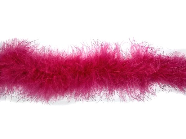 Taśma z piór marabut*  CIEMNY RÓŻ cena detaliczna za 1m puszyste z długim włosem cienkie boa puszek pióra na taśmie