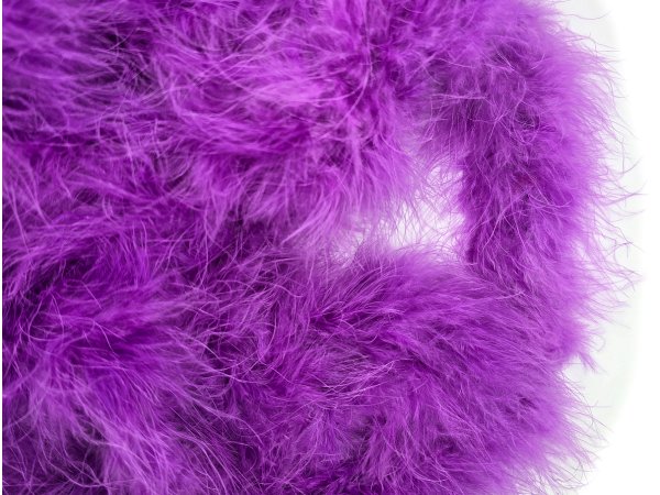 Taśma z piór marabut* FIOLET WRZOS cena za 9,14m puszyste z długim włosem cienkie boa puszek pióra na taśmie