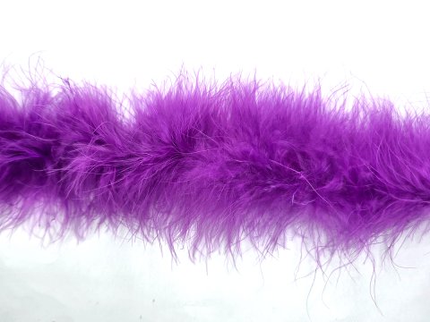 Taśma z piór marabut* FIOLET WRZOS cena za 9,14m puszyste z długim włosem cienkie boa puszek pióra na taśmie