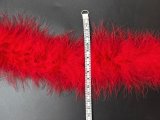 Taśma z piór marabut* CZERWONY CIEMNY cena za 9,14m puszyste z długim włosem cienkie boa puszek pióra na taśmie