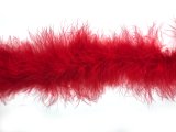 Taśma z piór marabut* CZERWONY CIEMNY cena za 9,14m puszyste z długim włosem cienkie boa puszek pióra na taśmie