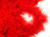Taśma z piór marabut*  CZERWONA cena za 1m puszyste z długim włosem piórka cienkie boa GOLD-POL Warszawa