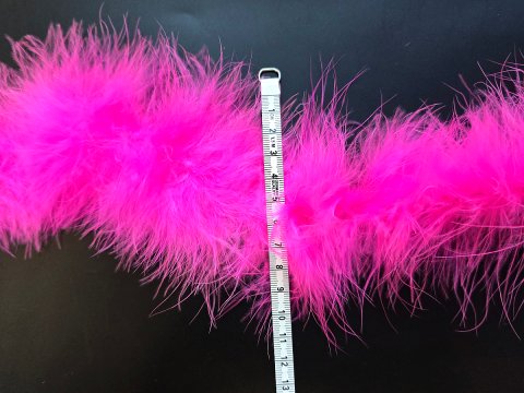 Taśma z piór marabut*  OSTRY RÓŻ cena za 1m puszyste z długim włosem piórka cienkie boa GOLD-POL Warszawa