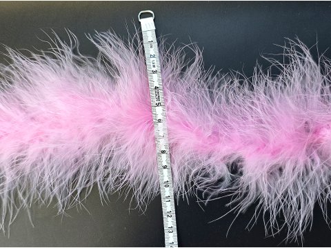 Taśma z piór marabut*  JASNY RÓŻ cena za 9,14m puszyste z długim włosem cienkie boa puszek hurtownia