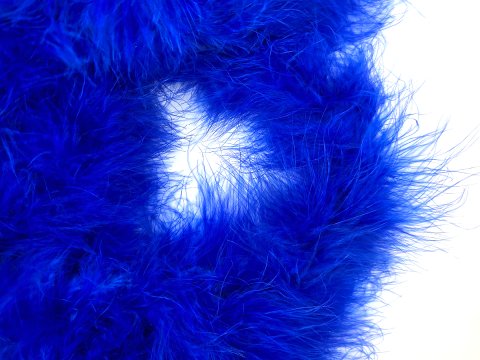 Taśma z piór marabut*  NIEBIESKI cena za 9,14m puszyste z długim włosem cienkie boa puszek