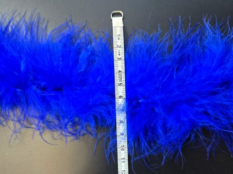 Taśma z piór marabut*  NIEBIESKI cena za 9,14m puszyste z długim włosem cienkie boa puszek